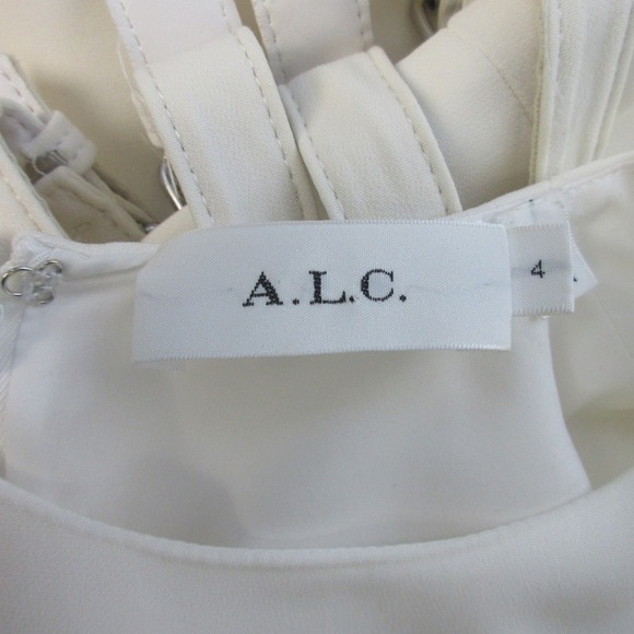 A.L.C. Anderson Sleeveless Mini Dress Woman 4 White Side Buckle Party 444 - Picture 3 of 12